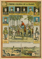 O império colonial francês, finais do século XIX - início do século XX (cor litho)