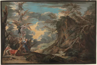 O sonho de Jacob, c.1720 (guache sobre pele de criança castanha)