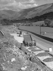Construção de estradas perto de Thirlmere
