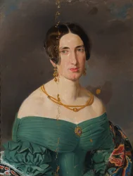 Mulher de vestido verde