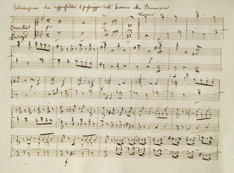 Abertura da partitura de &39;Primavera&39;, do oratório &39;The Seasons&39;, realizada pela primeira vez em abril de 1801