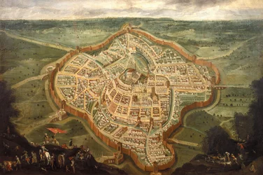 Mapa da cidade de Udine, meados do século XVII, meados do século XVII..