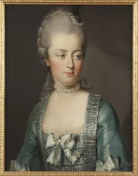 Retrato da Arquiduquesa Maria Antonieta da Áustria (1755-1793), rainha dos franceses, de Hickel, Josef (1736 -1807). Óleo sobre tela. Dimensão : 65x50 cm. Nationalmuseum Stockholm