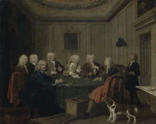 Um Clube de Cavalheiros, c.1730 (óleo sobre tela)