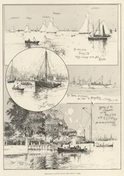 Esboços em Cowes durante a semana da regata