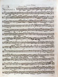 Página da partitura musical da Symphony in ut major de Pleyel