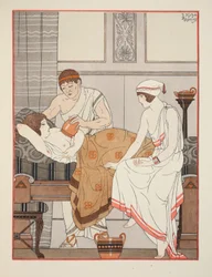 Aplicando uma sucção no peito, ilustração de &39;The Works of Hippocrates&39;, 1934