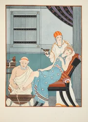Sangue deixando do pé, ilustração de &39;The Works of Hippocrates&39;, 1934