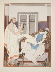 Exame ginecológico, ilustração de «The Works of Hippocrates», 1934