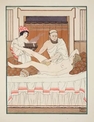 Banho de esponja, ilustração de «As Obras de Hipócrates», 1934