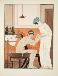Banho a vapor, ilustração de &39;The Works of Hipócrates&39;, 1934