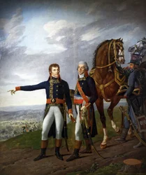 General Bonaparte e seu Chefe do Estado Maior General Louis Alexandre Berthier na Batalha de Marengo em 14 de junho de 1800, c.1800-01 (óleo sobre tela)