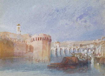 Angers: As muralhas da Doutre com a torre da igreja de La Trinité
