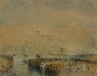 Bellinzona no. 11, Suíça, c.1843 (aguarela, caneta e tinta da China e cor de corpo sobre traços de lápis sobre papel)