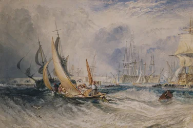 Gosport: The Entrance to Portsmouth Harbour, c.1829 (aquarela elevada com goma arábica sobre papel)