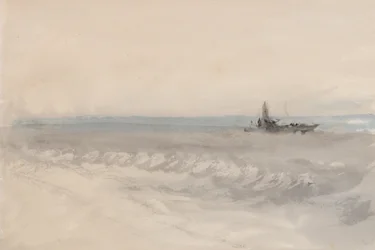 Grey Sea, Boat Running Ashore, c.1845-50 (aguarela sobre papel)