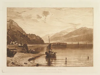 Cais de Inverary, Loch Fyne, manhã, parte VII, estampa 35 de «Liber Studiorum»