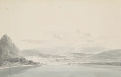 Paisagem, segundo John Robert Cozens (1752-99) (lápis e aquarela sobre papel)