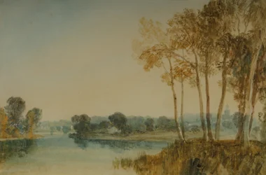 Paisagem com árvores junto ao rio Tamisa, c.1805 (aguarela sobre papel)