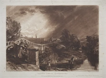 Liber Studiorum: Watercress Gatherers, Rails Head, Ferry Bridge, Twickenham