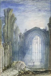 Abadia de Melrose: uma ilustração para &39;The Lay of the Last Minstrel&39; de Sir Walter Scott