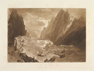 Homem de Glace, vale de Chamouni-Savoy Liber Studiorum, parte X, chapa 50, 23 de maio de 1812.