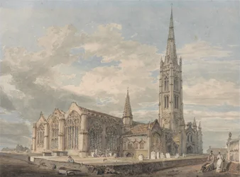 Vista nordeste da igreja de Grantham, Lincolnshire