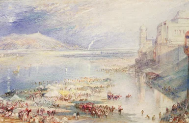 Parte do Ghaut em Hurdwar, c.1835 (aquarela e guache no papel)