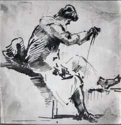 Homem sentado (wc no papel)