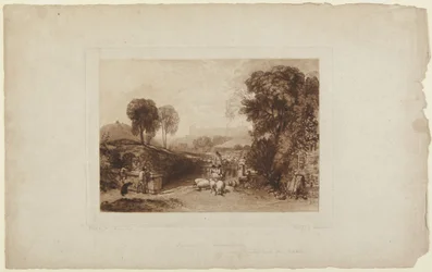 Lavagem de ovelhas, Castelo de Windsor (do Liber Studiorum)