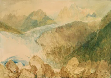 Fonte de Arveiron, c.1806 (aguarela com riscos sobre papel)