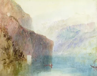 Capela de Tell, Lago Lucerna, c.1841 (aquarela com caneta sobre papel)