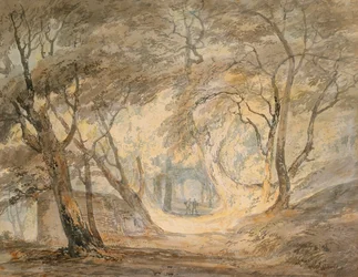 Cena da floresta com figuras, c.1798 (aquarela sobre papel)