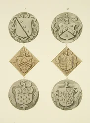 Brasões em pedras da Igreja de São Tomás (aguarela em papel)