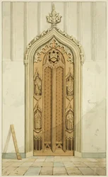 Portas feitas por Clarke, em cada lado do altar de São Marcos (aguarela sobre papel)
