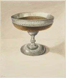 Mazer Bowl e Tazza, unidos (aguarela sobre papel)