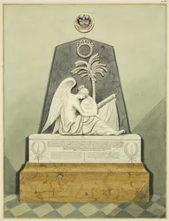 Monumento na Igreja de São Paulo (lápis e aguarela sobre papel)