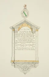 Monumento a George Weare e sua esposa na Igreja de São Tomás (aguarela no papel)