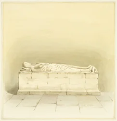 Túmulo de Robert de Berkeley em St Mary Redcliffe (aguarela sobre papel)