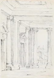 Pórtico do Palazzo Nuovo, no Campidoglio