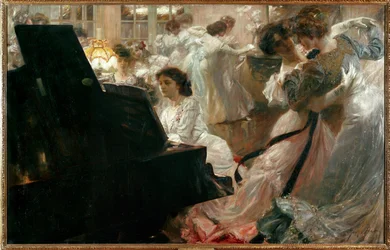 Um baile só para raparigas (pintura sobre tela)
