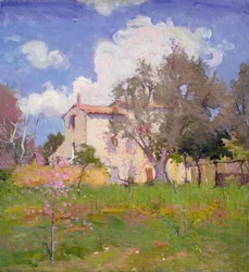 The Cottage Garden (óleo sobre tela)