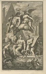 Hércules coroado por Vitória Página de rosto para: Cornelis de Bruyn, Viagens de Cornelis de Bruyn, pelas partes mais renomadas da Ásia Menor, 1698