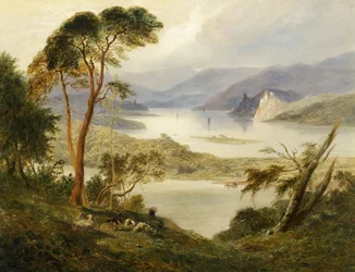 Oberwesel com o Castelo de Schonburg, no Reno, 1840