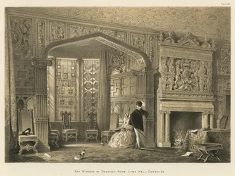 Janela de sacada na sala de desenho, Lyme Hall, Cheshire