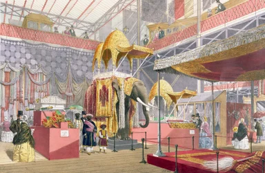 Crystal Palace, a corte indiana, pub. por Dickinson Bros. (litho colorido)