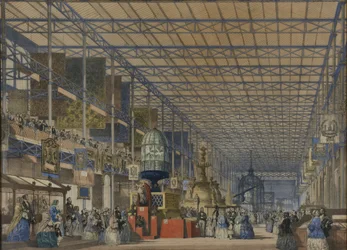 De "Imagens abrangentes de Dickinson da grande exposição de 1851", publicado em 1854 A abertura da grande exposição - Nave britânica, 1854