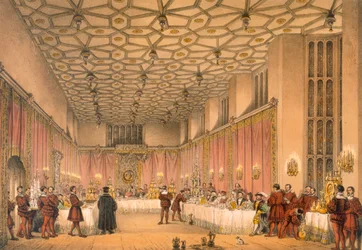 The Chamber, Hampton Court, de &39;Architecture of the Middle Ages&39;, publicado em 1838