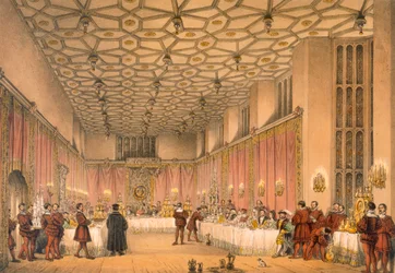 A Câmara, Hampton Court, pub. 1838.