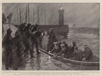 O retorno do capitão Dreyfus, o primeiro desembarque no solo francês em Port Haliguen
